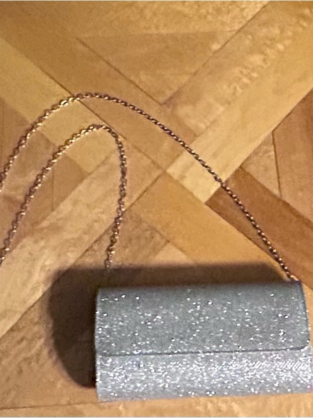 Silver Glitter Chain Shoulder Bag